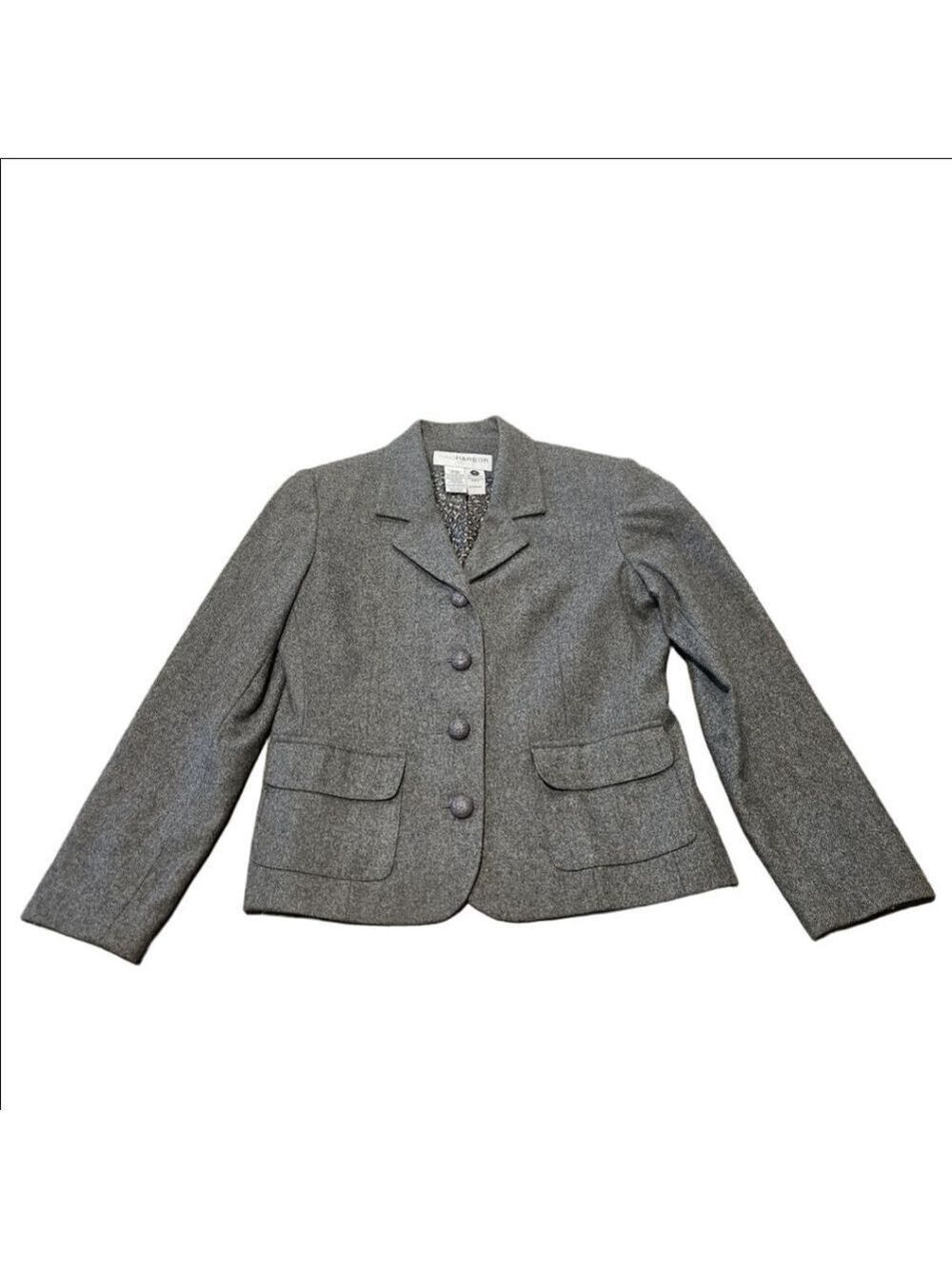 Women's SAG HARBOR Gray Wool Blend Blazer Jacket 6P